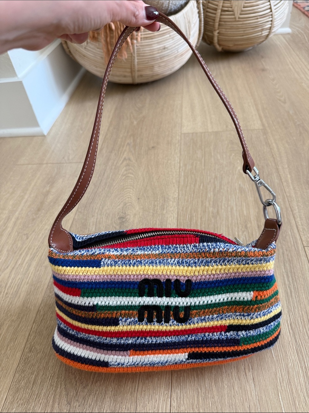 Rainbow Crochet Shoulder Bag